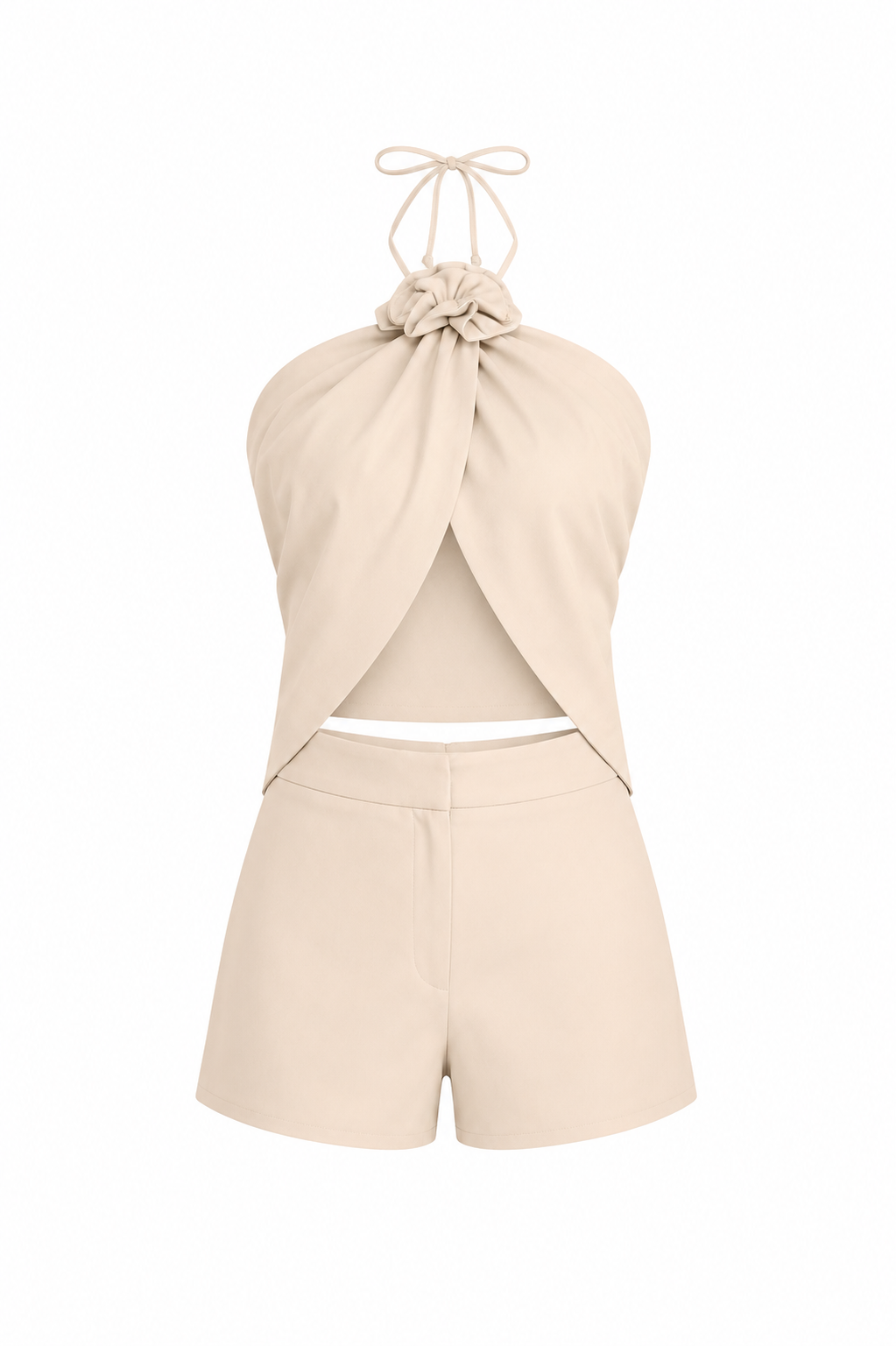 “ROSIE” FLOWER DETAIL TOP AND SHORT SET