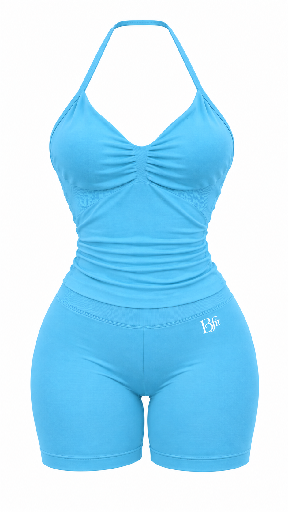“SORA” HALTER TOP AND BIKER SHORT