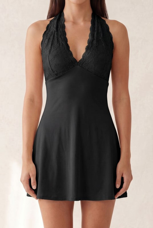 DR-008 LACE BLACK DRESS