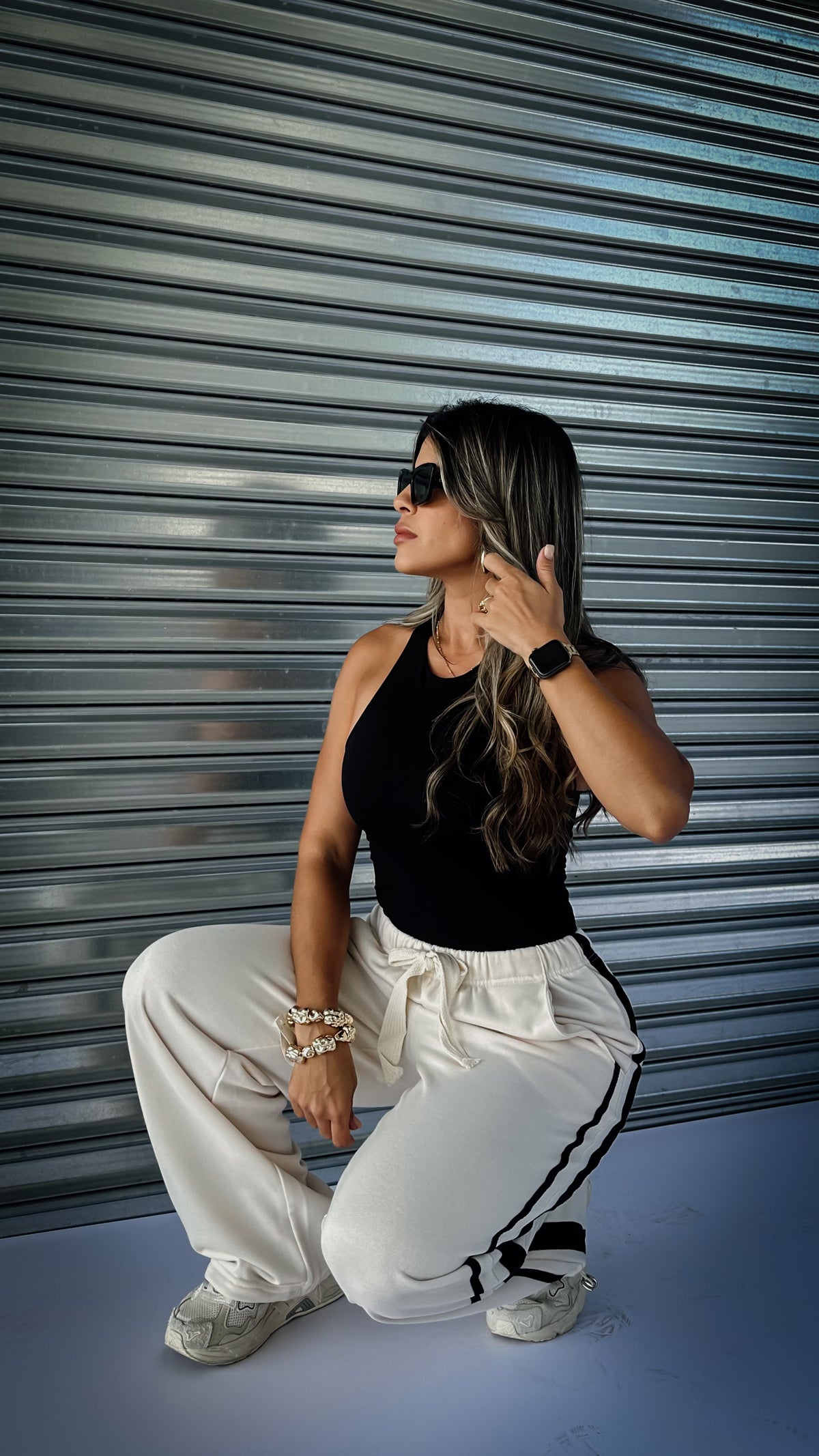 “NADIA” TRACK PANTS IVORY