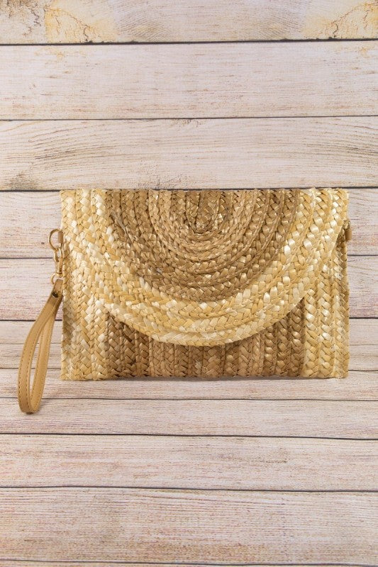STRAW CLUTCH BAG