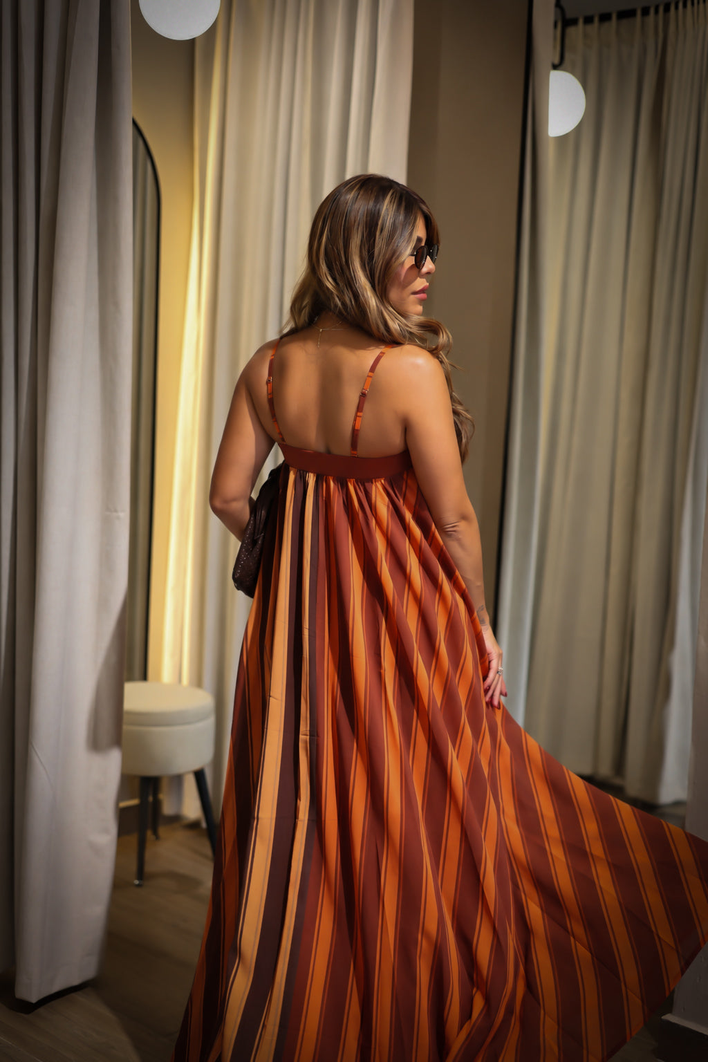 “SUNSET” STRIPED MAXI DRESS