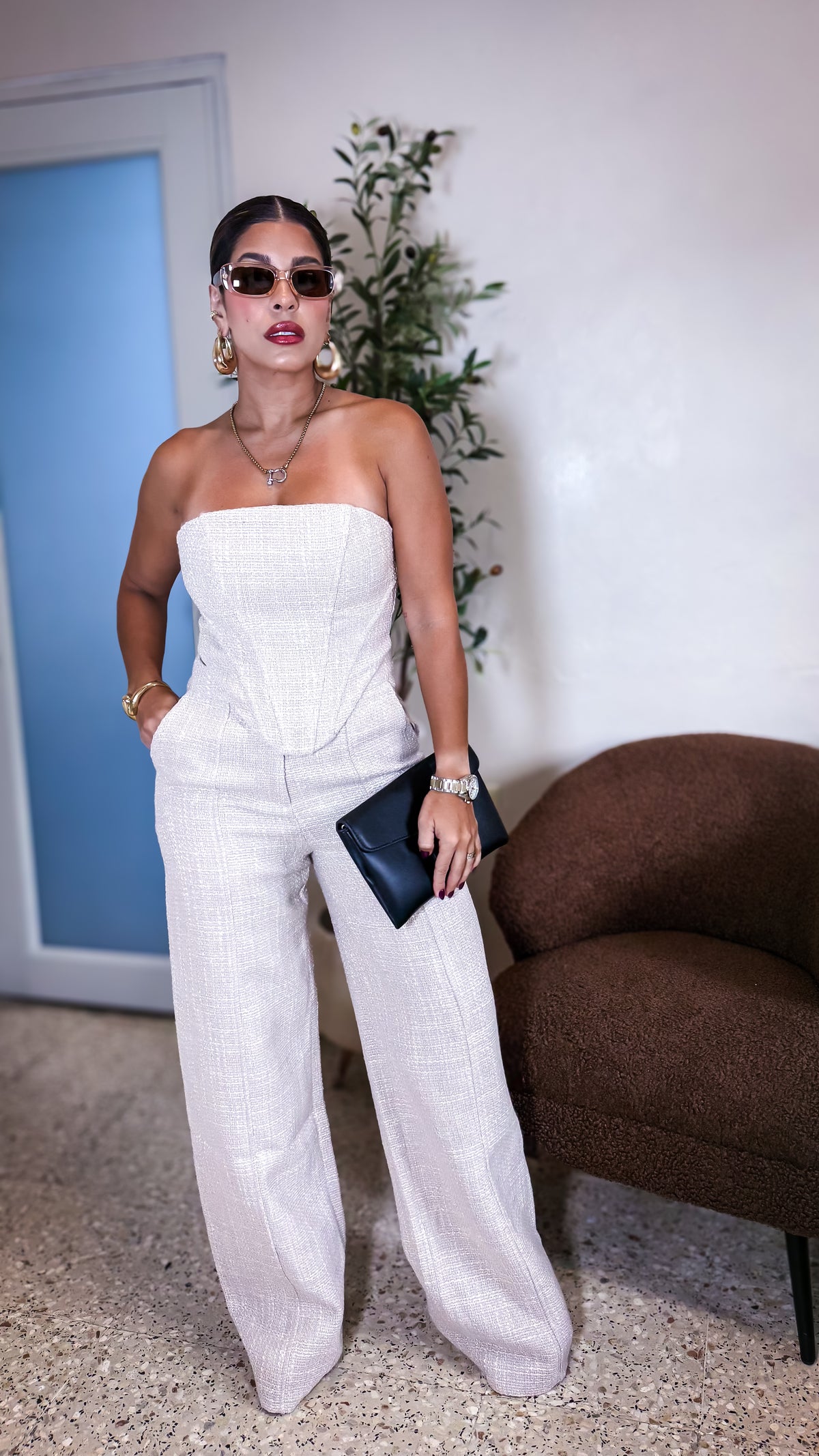 Pre-Orden “SILVIE” TWEED CORSET TOP AND PANT SET