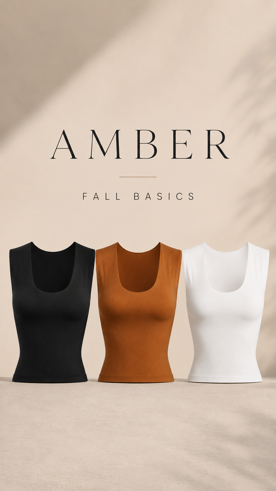 “AMBER” ROUND NECK SLEEVELESS BASIC TOP