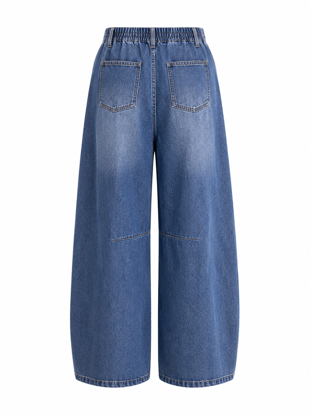 “VIVIAN” DRAWSTRING WIDE-LEG DENIM PANTS
