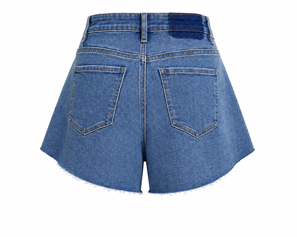 “BAY” FLUTTER LEG DENIM SHORTS