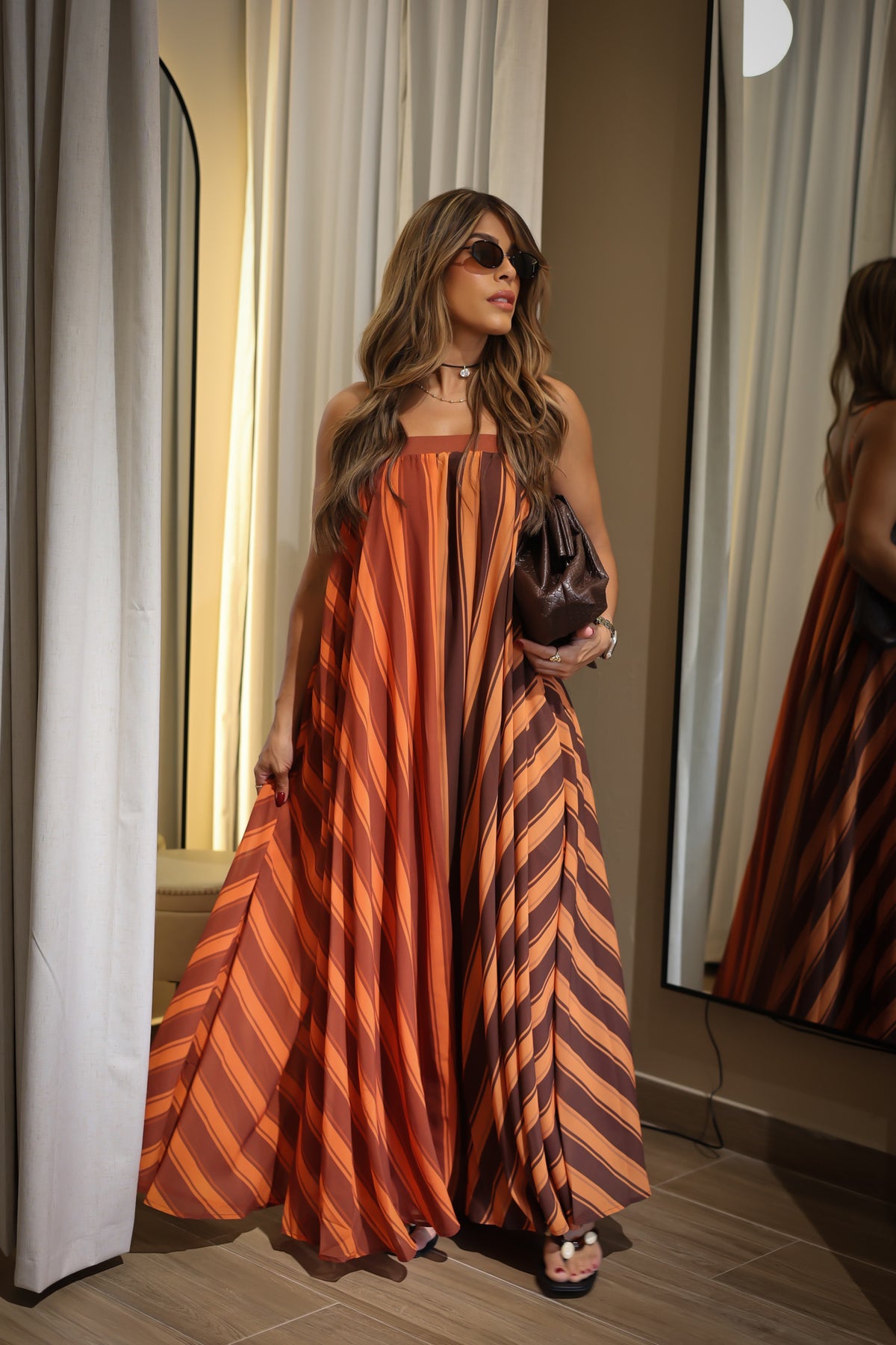 “SUNSET” STRIPED MAXI DRESS