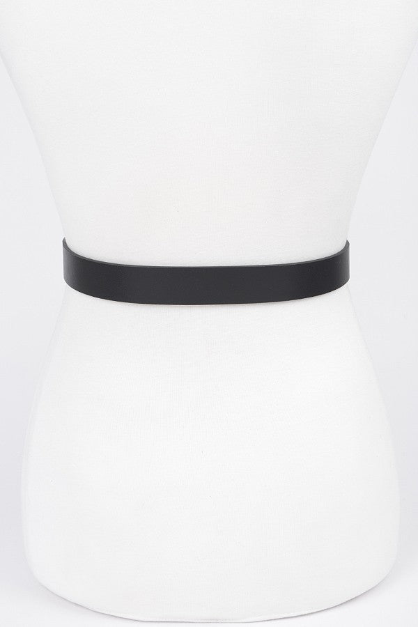 FAUX LEATHER METAL BUCKLE BELT