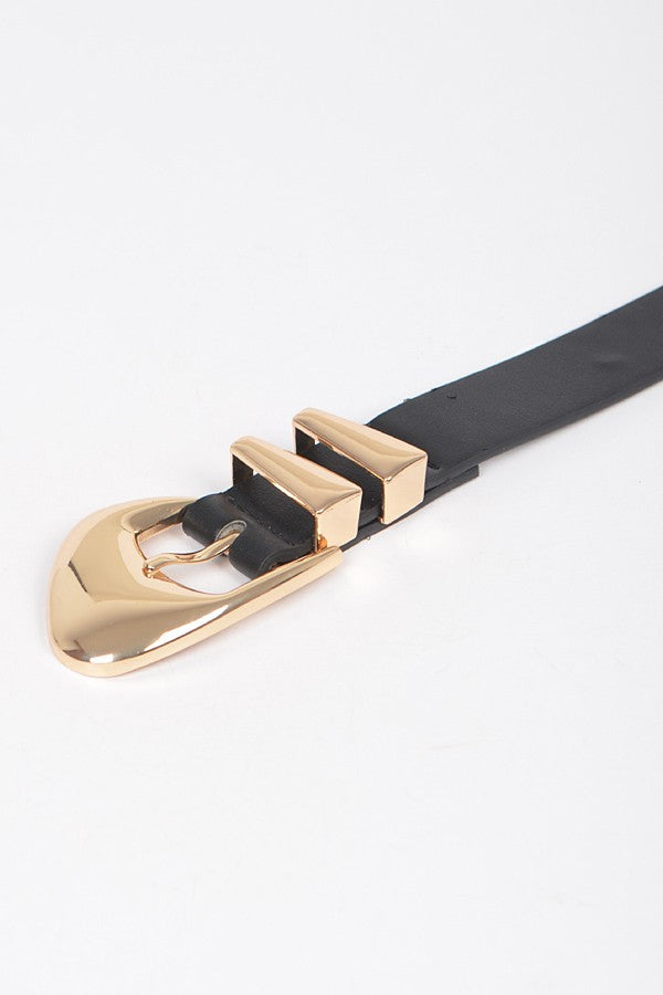 FAUX LEATHER METAL BUCKLE BELT