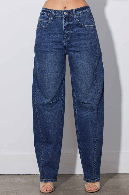 “ADEL” BARREL BAGGY JEANS
