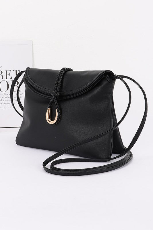 FAUX LEATHER CROSSBODY BAG