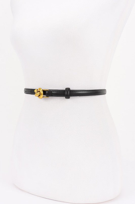 METAL BUCKLE FAUX LEATHER BELT