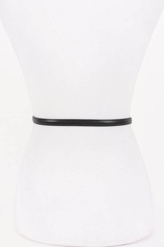 METAL BUCKLE FAUX LEATHER BELT