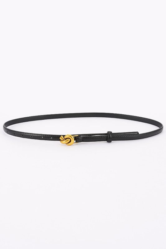 METAL BUCKLE FAUX LEATHER BELT