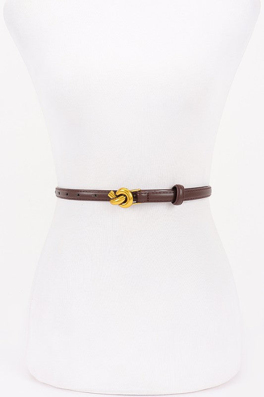 METAL BUCKLE FAUX LEATHER BELT