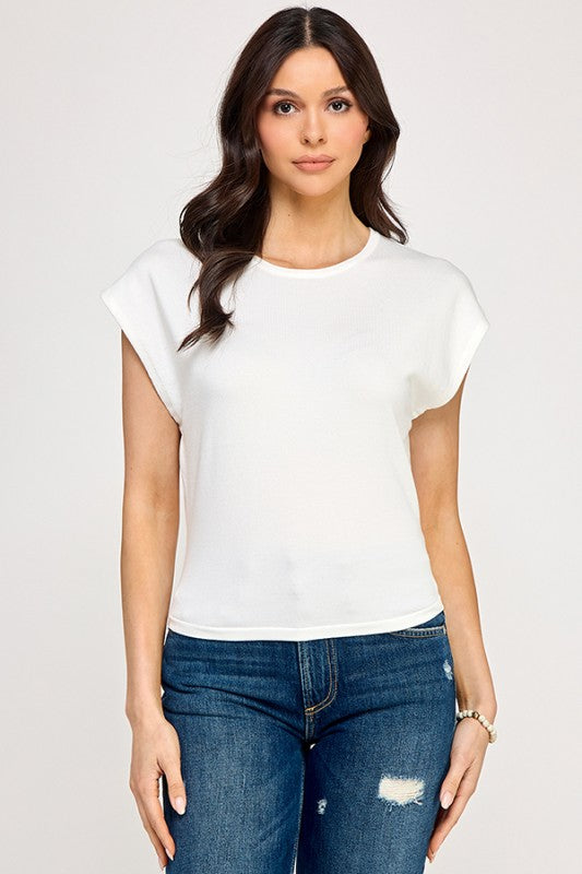 “JINA” MUSCLE SLEEVE BASIC TEE