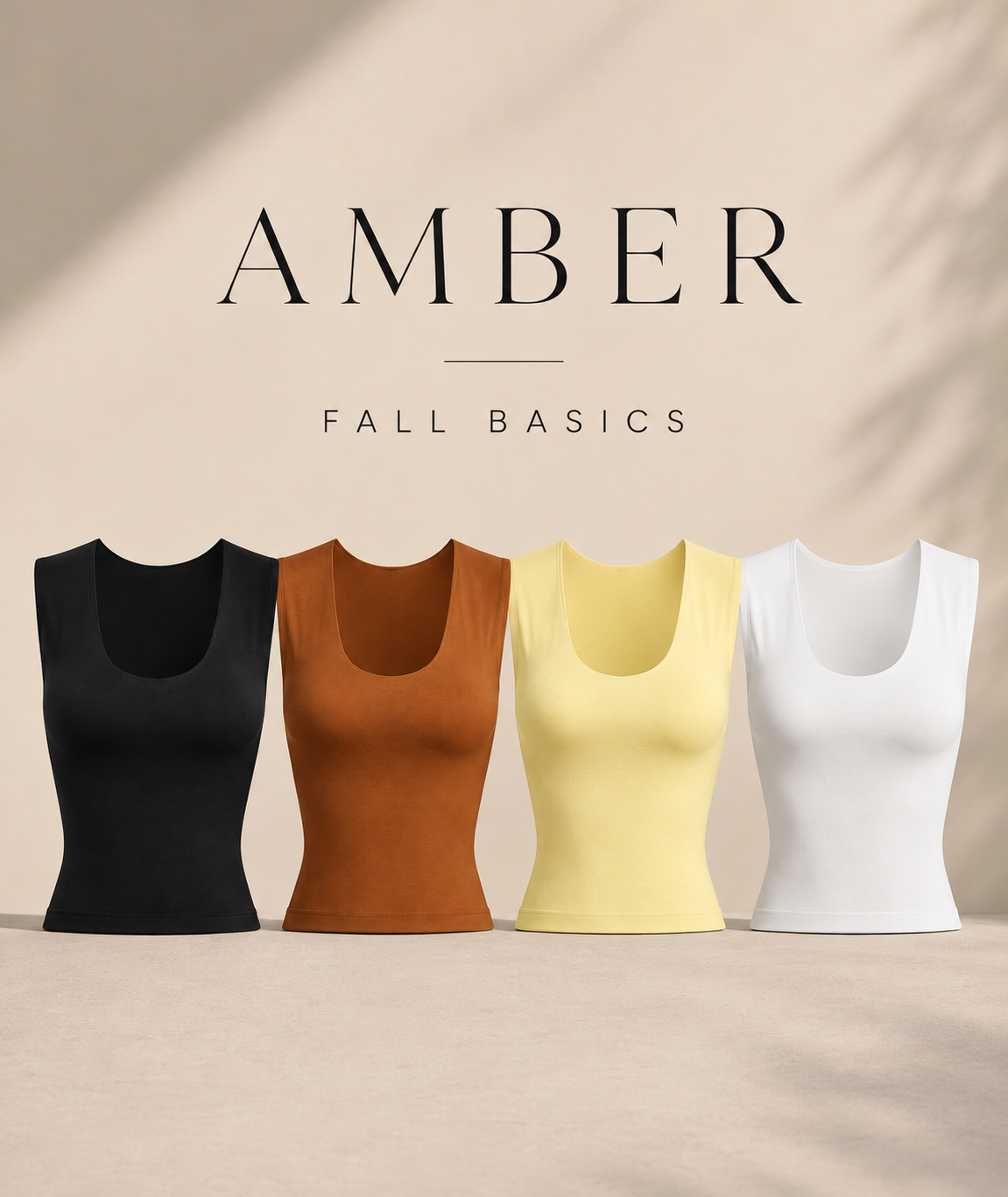 “AMBER” ROUND NECK SLEEVELESS BASIC TOP