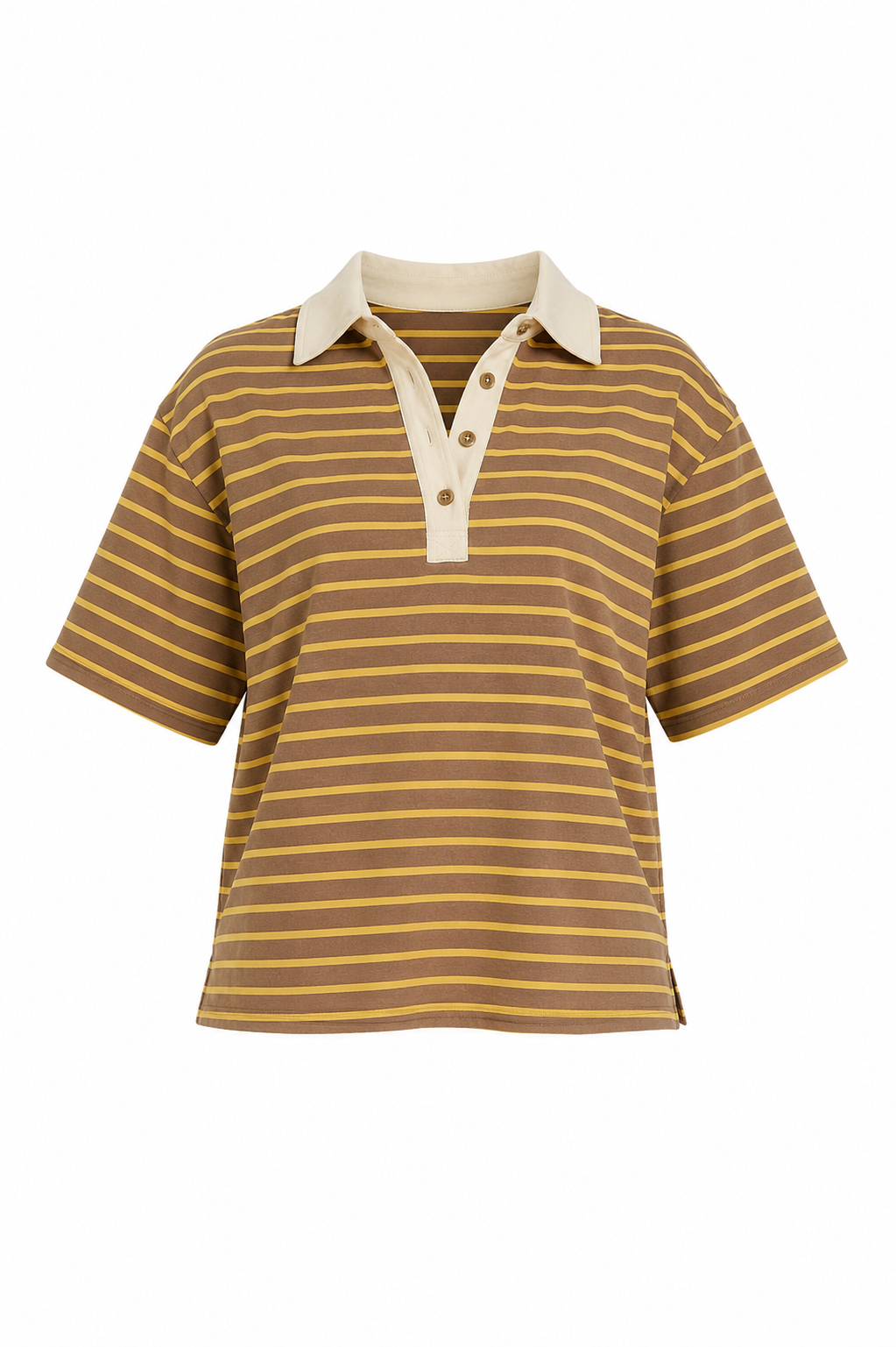 “CANDY” RUGBY STRIPED POLO TEE