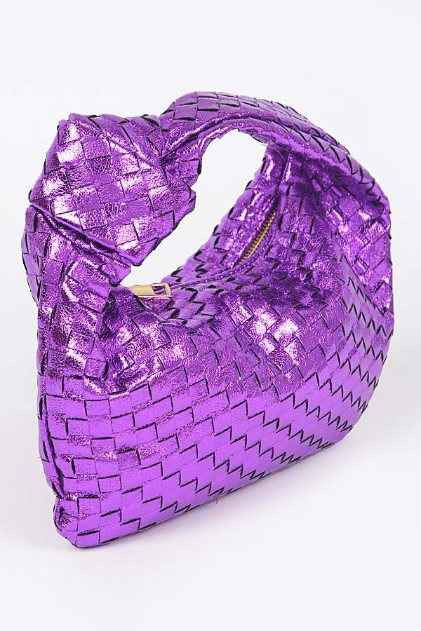 METALLIC BRAIDED ZIP BAG