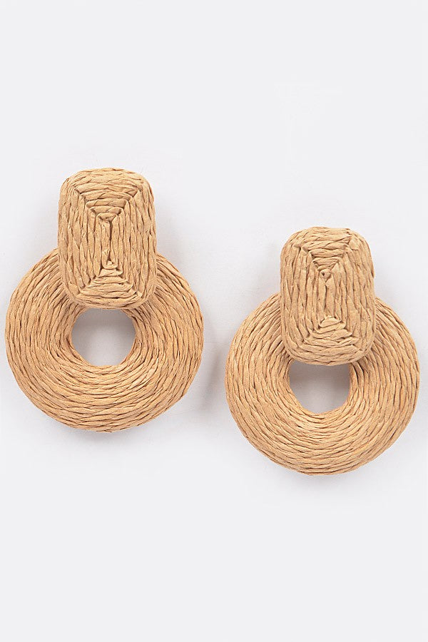 BOHO HANDMADE STRAW EARRINGS