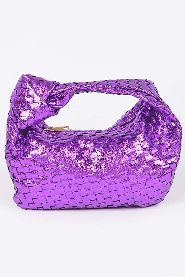 METALLIC BRAIDED ZIP BAG