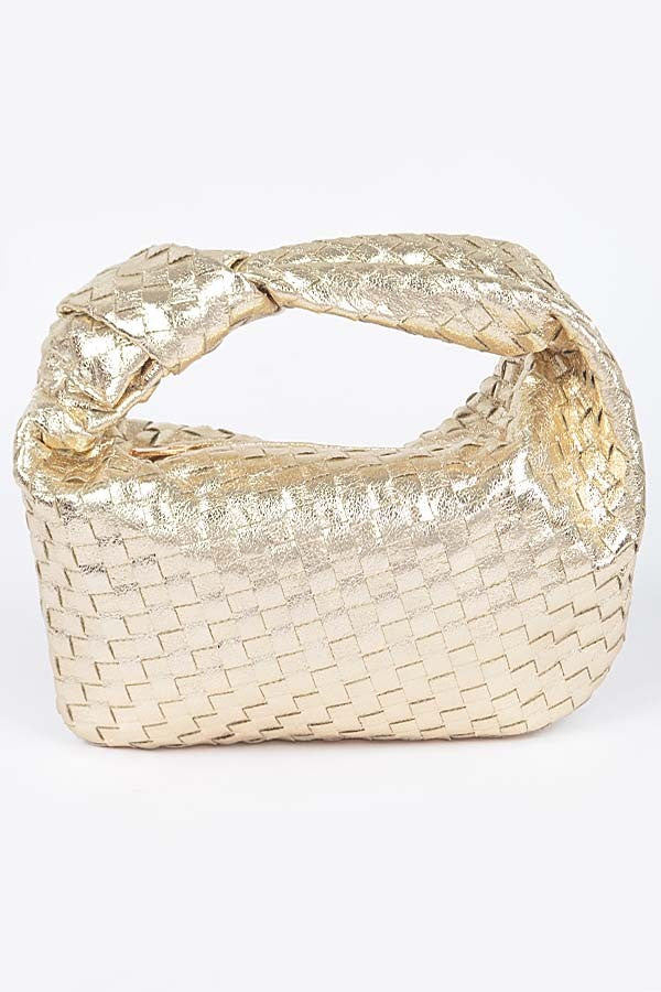 METALLIC BRAIDED ZIP BAG