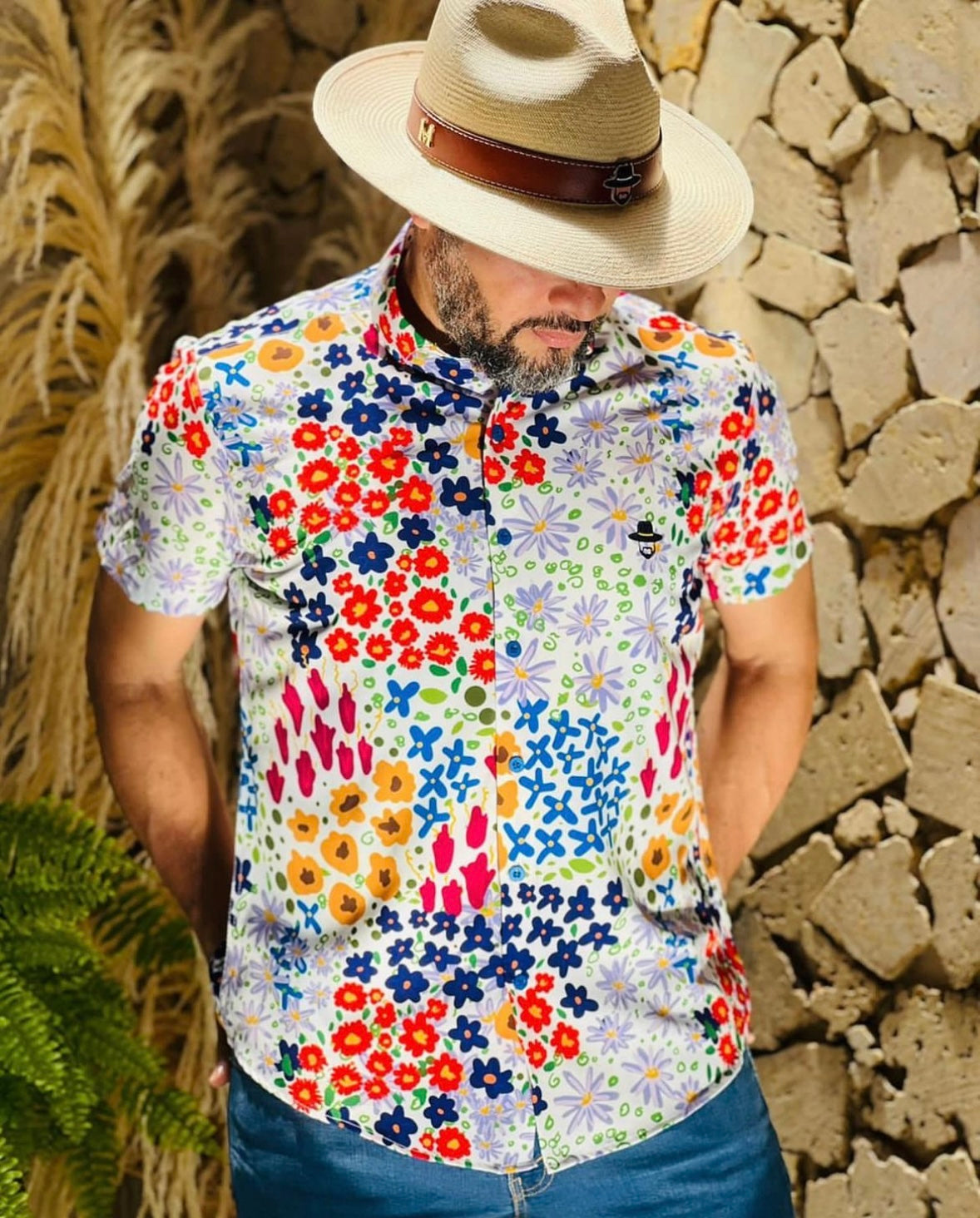 “DARIO” FLORAL BUTTON DOWN MENS SHIRT