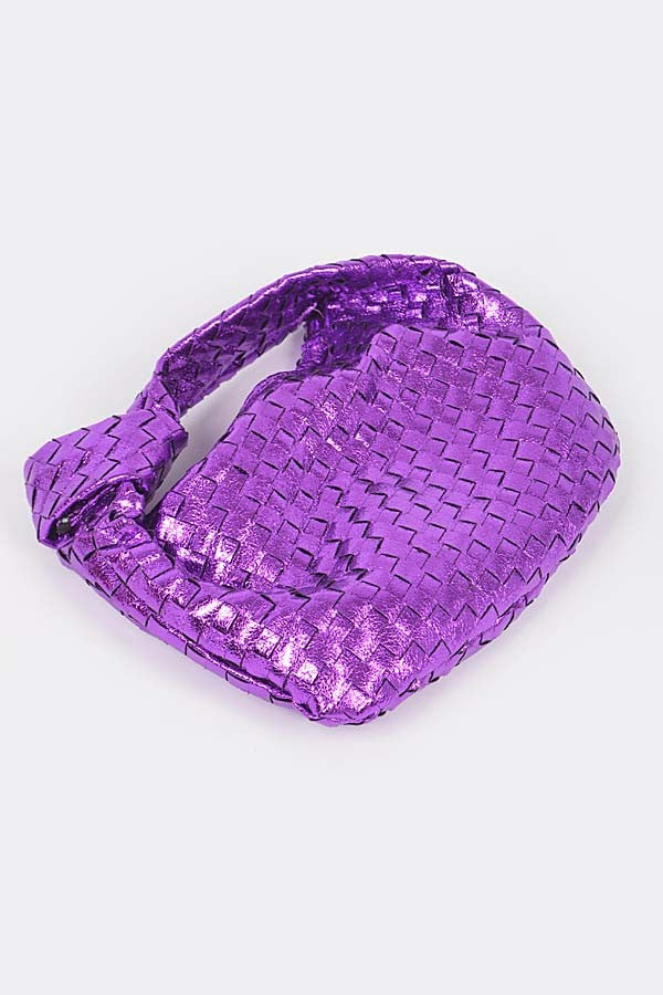 METALLIC BRAIDED ZIP BAG