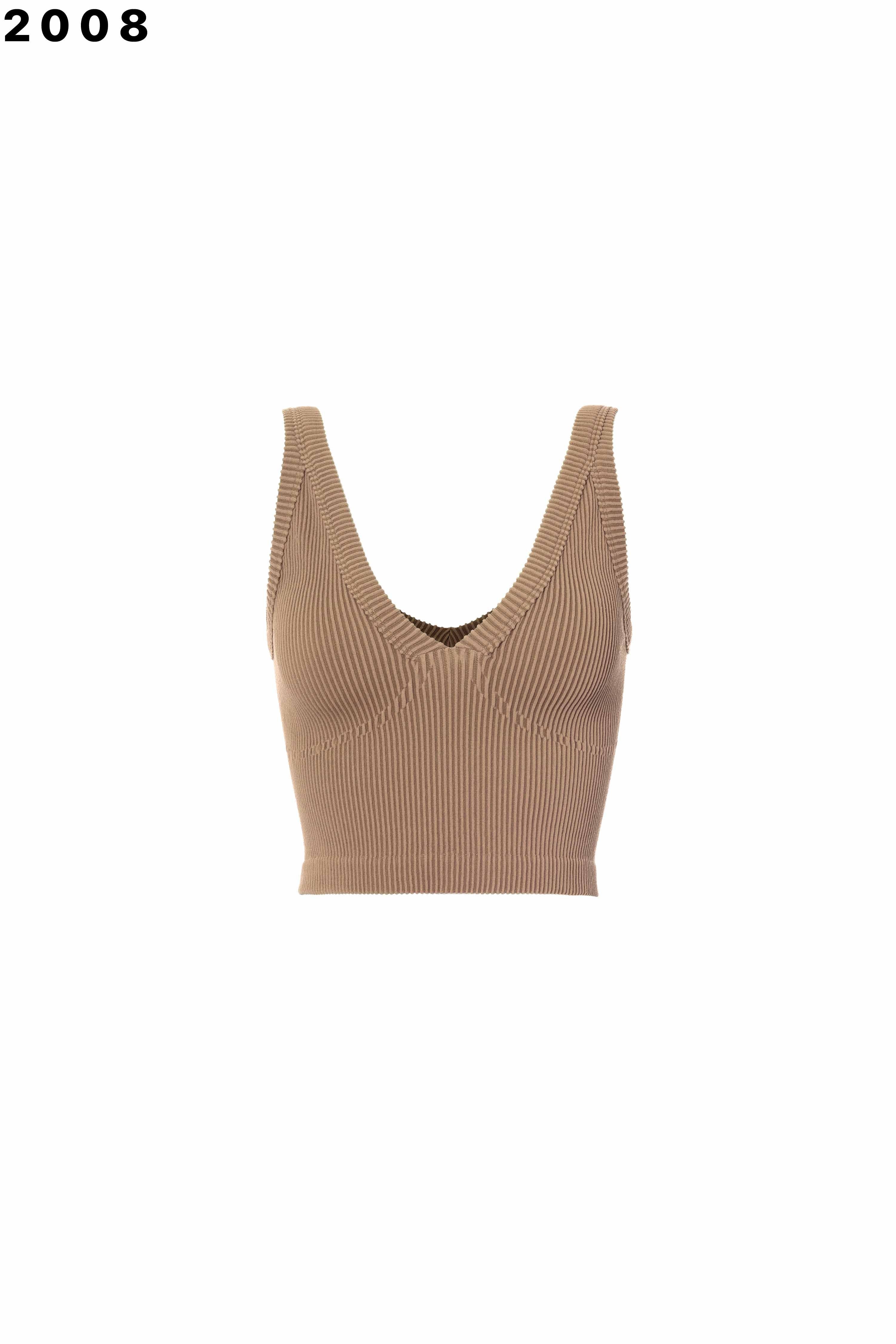 "GALI" RIBBED V NECK CAMI TOP