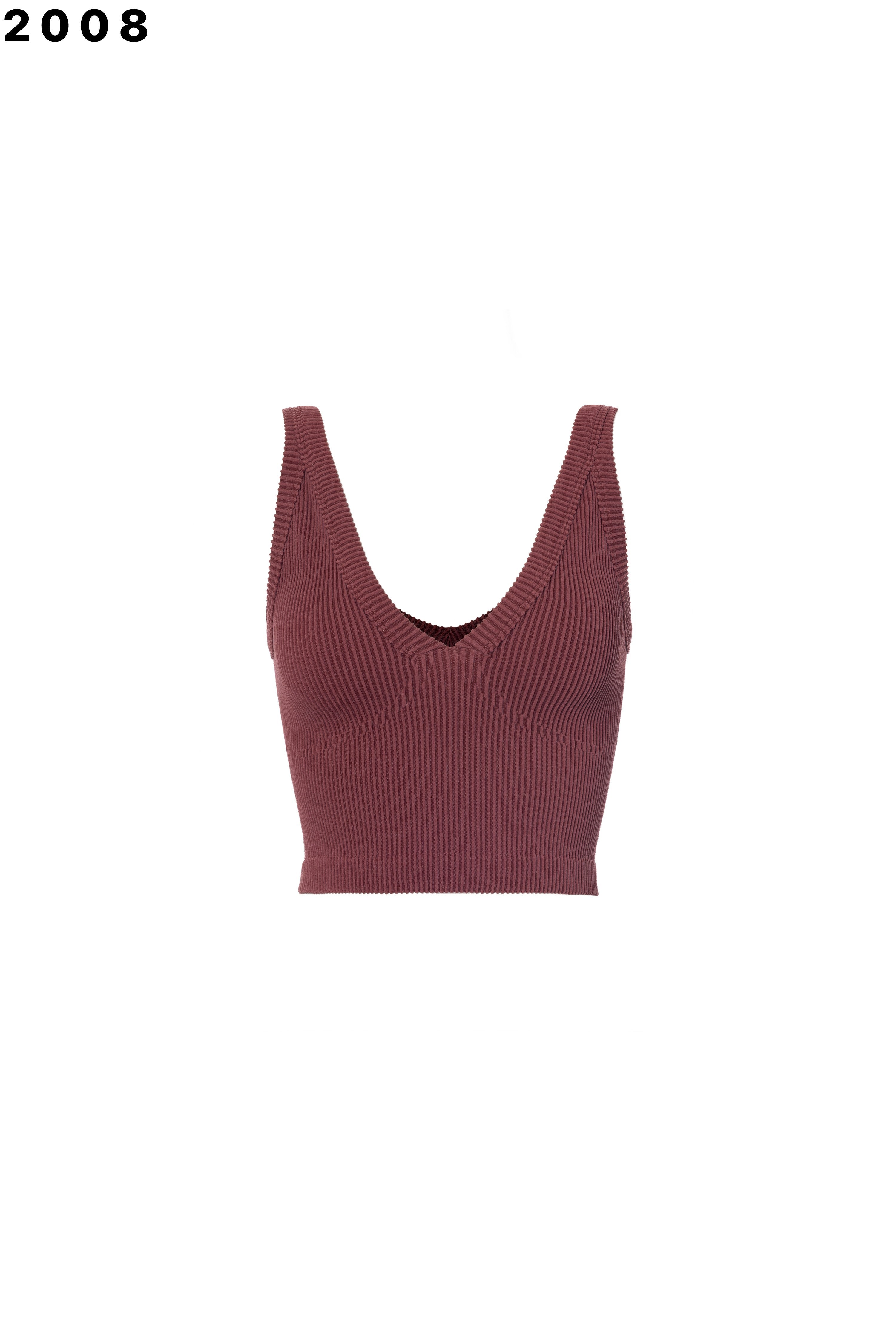 "GALI" RIBBED V NECK CAMI TOP