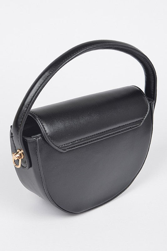 "FRANCES" ROUND TOP HANDLE CLUTCH BAG