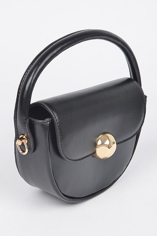 "FRANCES" ROUND TOP HANDLE CLUTCH BAG