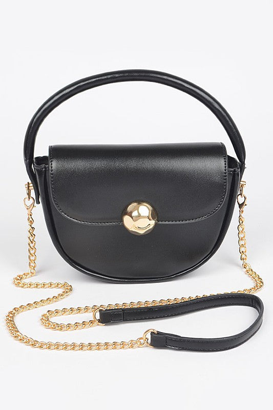 "FRANCES" ROUND TOP HANDLE CLUTCH BAG