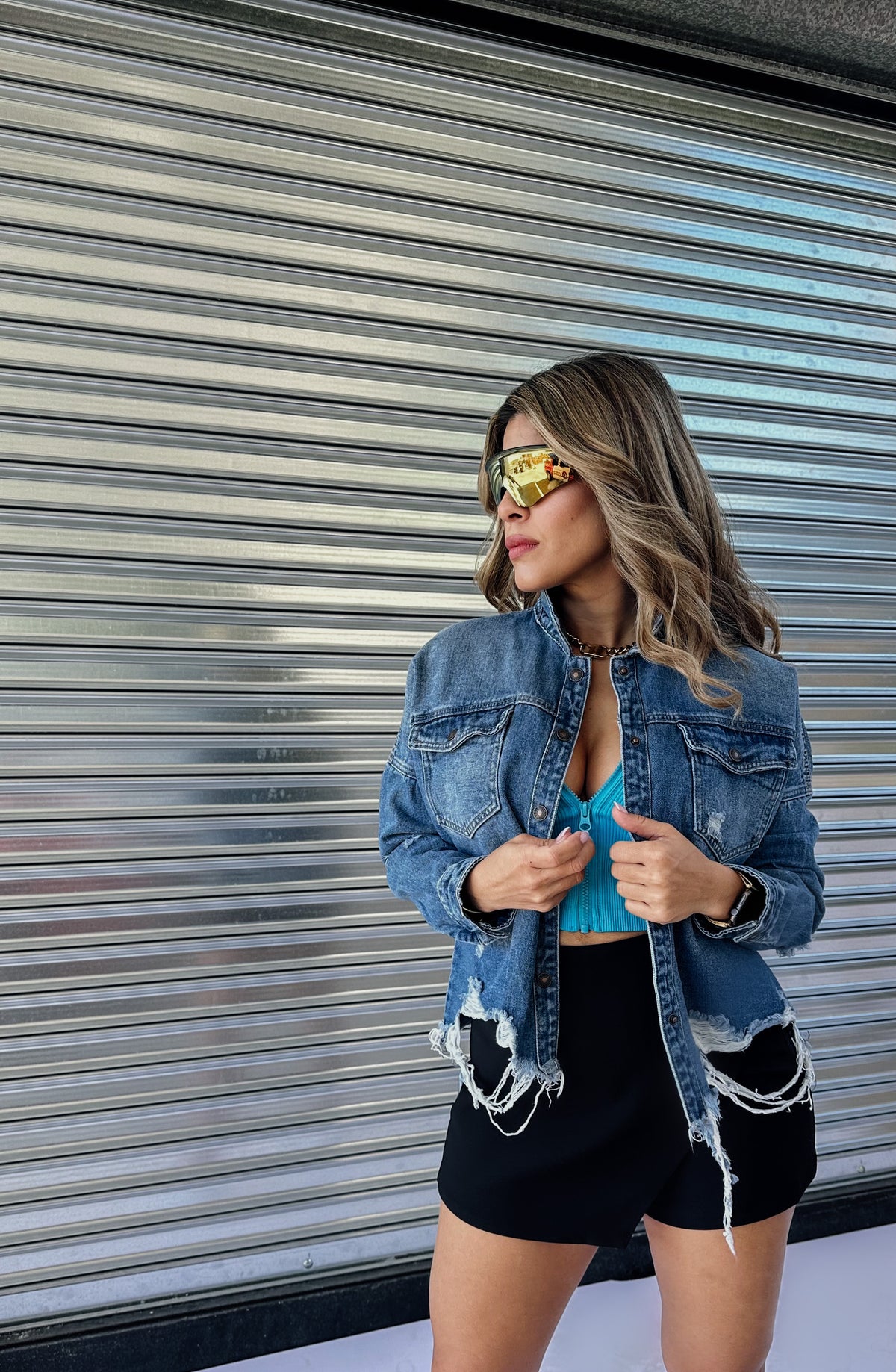 “BAD ASF” DESTRUCTED DENIM JACKET