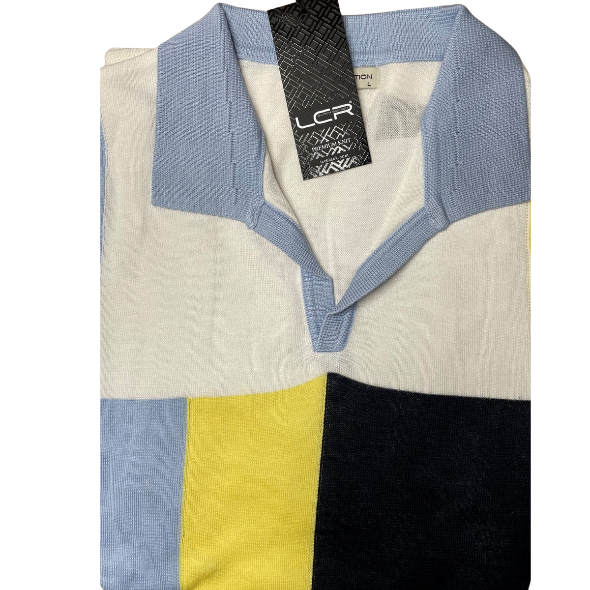 "SETH" COLOR BLOCK POLO SHIRT BLUE