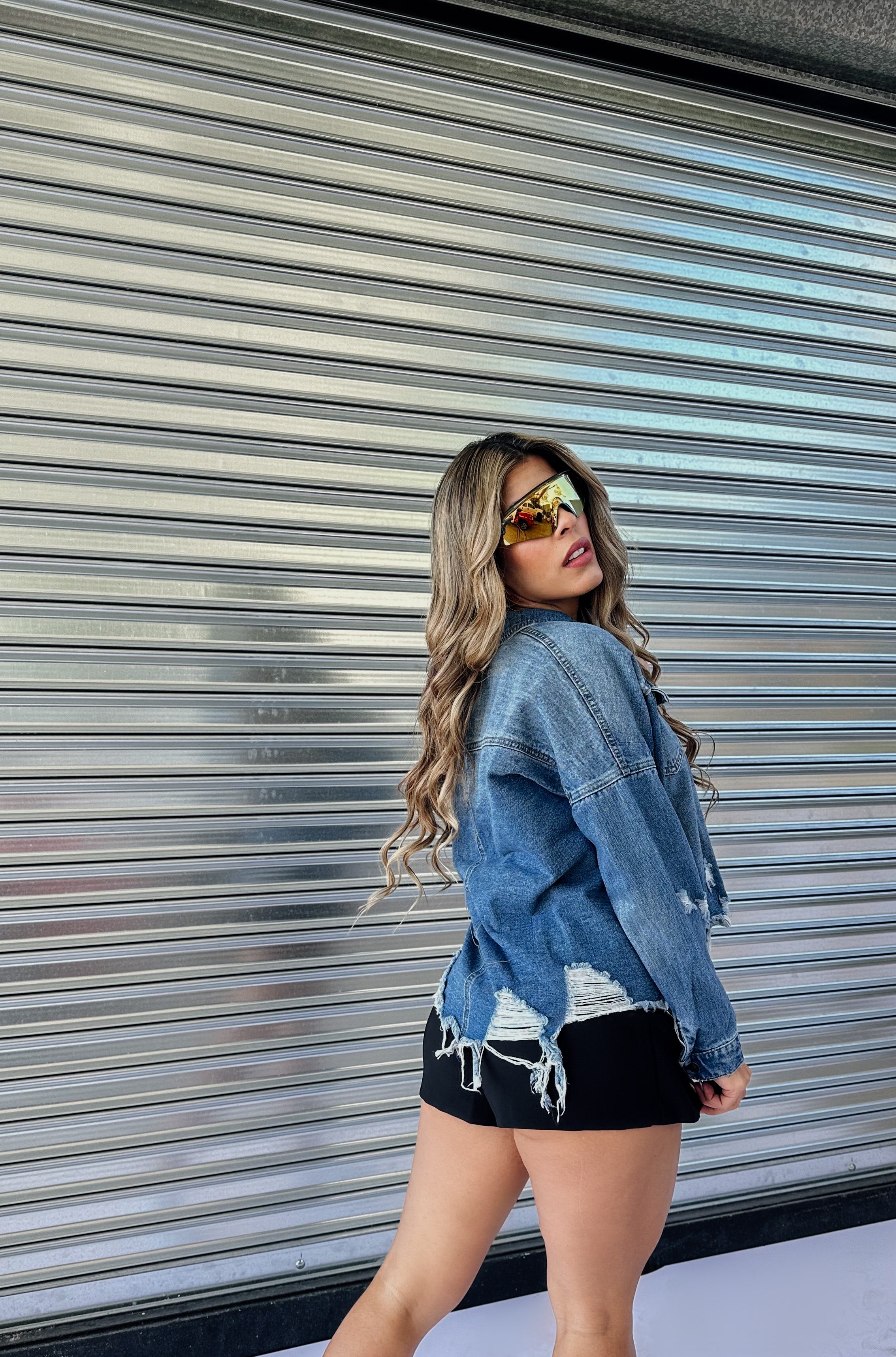 “BAD ASF” DESTRUCTED DENIM JACKET