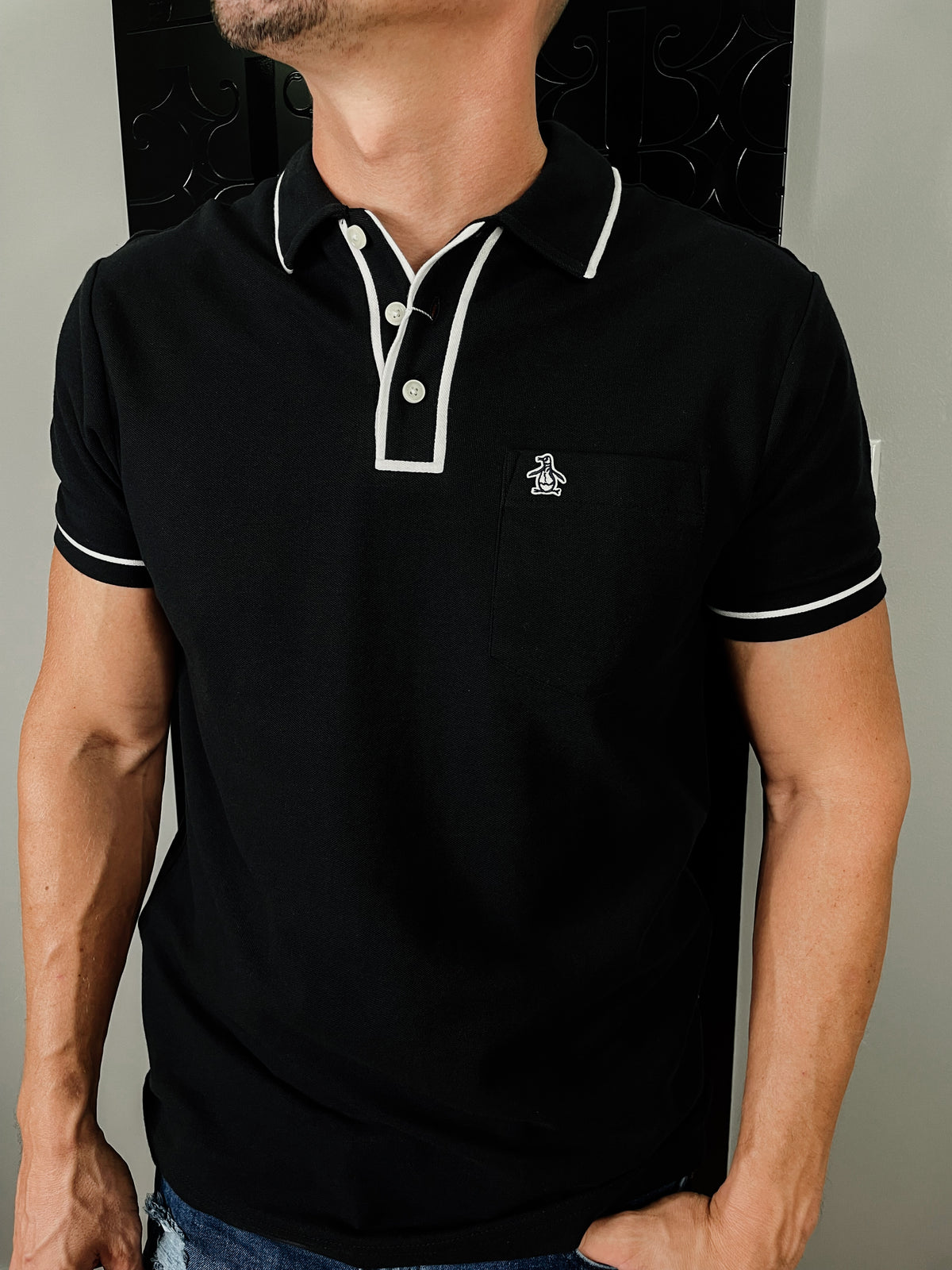 ORIGINAL PENGUIN PIQUE EARL POLO BLK